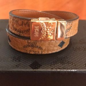 MCM Reiner Wrap Bracelet in Visetos Cognac